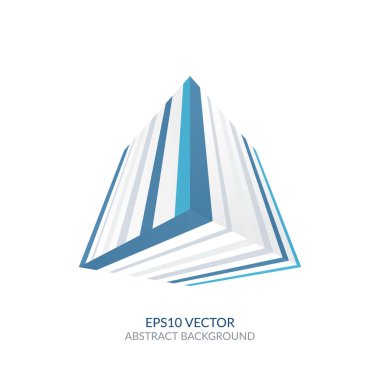 Üç boyutlu bir küp perspektif içinde soyut resim.