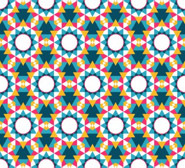 Birçok öğe soyut kesintisiz geometrik desen.