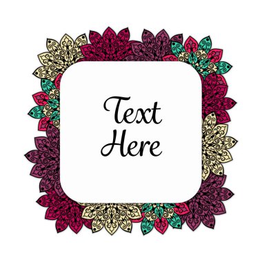 Vektör çiçek mandala çerçeve.