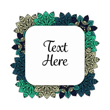 Vektör çiçek mandala çerçeve.