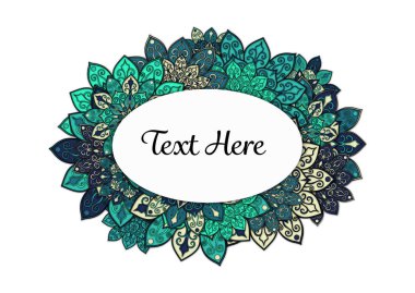 Vektör çiçek mandala çerçeve.