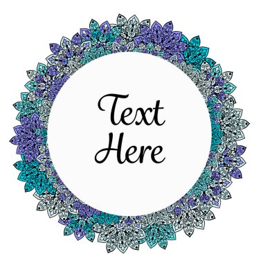 Vektör çiçek mandala çerçeve.
