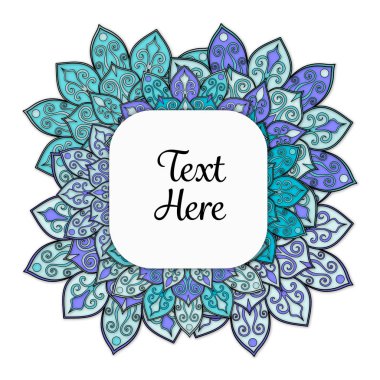 Vektör çiçek mandala çerçeve.