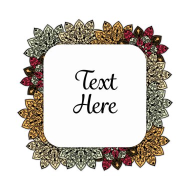 Vektör çiçek mandala çerçeve.