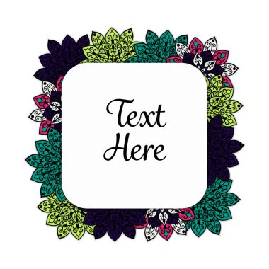 Vektör çiçek mandala çerçeve.