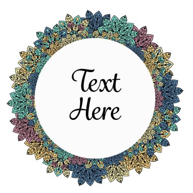 Vektör çiçek mandala çerçeve.