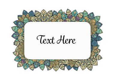 Vektör çiçek mandala çerçeve.