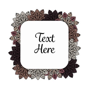 Vektör çiçek mandala çerçeve.