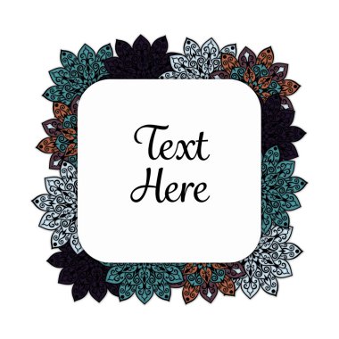 Vektör çiçek mandala çerçeve.