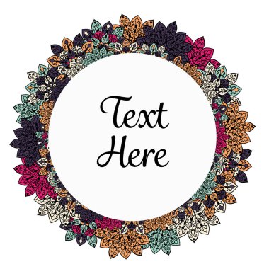 Vektör çiçek mandala çerçeve.