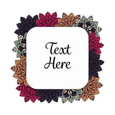 Vektör çiçek mandala çerçeve.