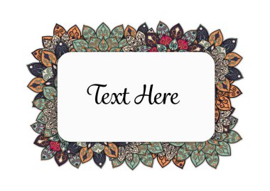 Vektör çiçek mandala çerçeve.