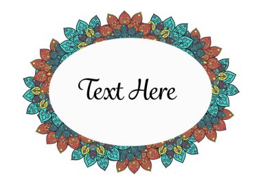 Vektör çiçek mandala çerçeve.