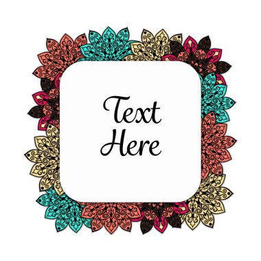 Vektör çiçek mandala çerçeve.