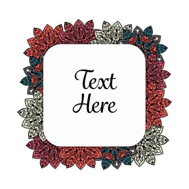 Vektör çiçek mandala çerçeve.