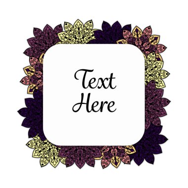 Vektör çiçek mandala çerçeve.