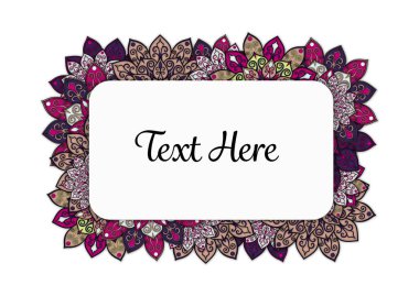 Vektör çiçek mandala çerçeve.