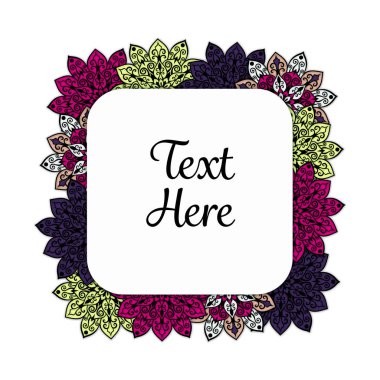 Vektör çiçek mandala çerçeve.