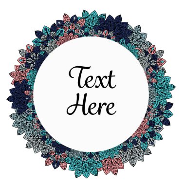 Vektör çiçek mandala çerçeve.