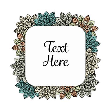 Vektör çiçek mandala çerçeve.