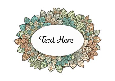 Vektör çiçek mandala çerçeve.