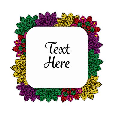 Vektör çiçek mandala çerçeve.