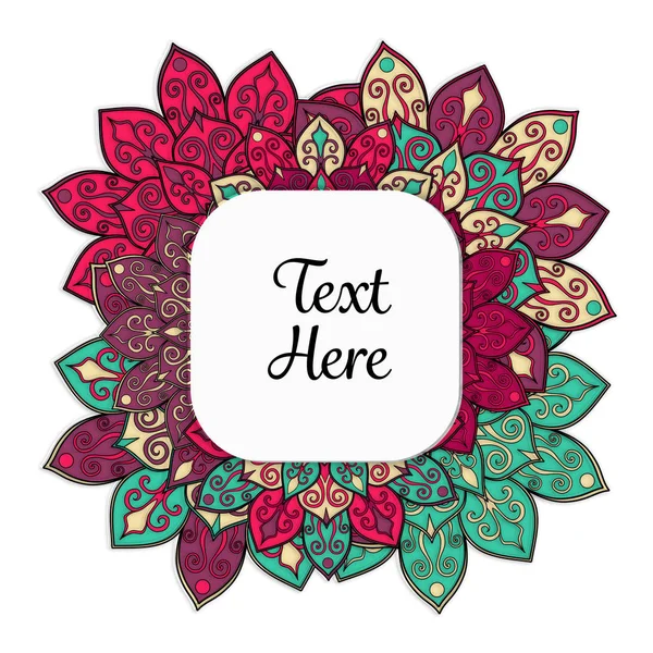 Vector floral mandala frame. — Stock Vector