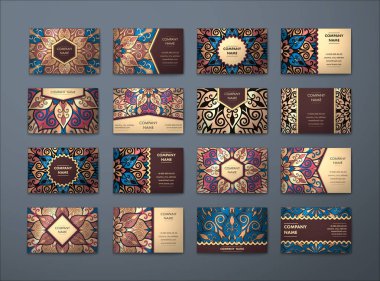 Vektör vintage kartvizit büyük set