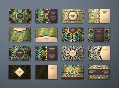 Vektör vintage kartvizit büyük set