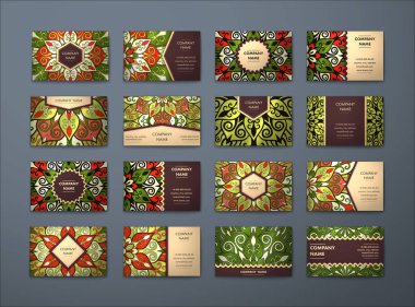 Vektör vintage kartvizit büyük set