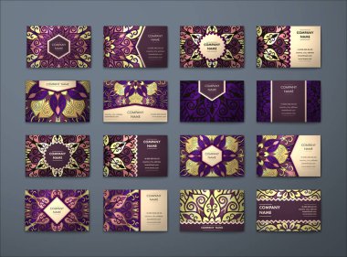 Vektör vintage kartvizit büyük set