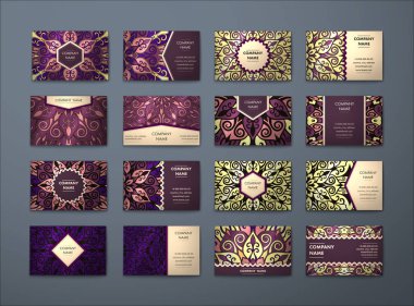 Vektör vintage kartvizit büyük set