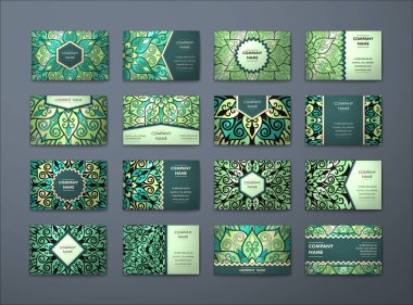 Vektör vintage kartvizit büyük set