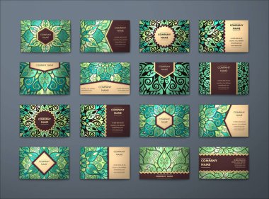 Vektör vintage kartvizit büyük set