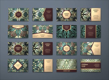 Vektör vintage kartvizit büyük set