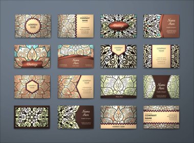 Vektör vintage kartvizit büyük set