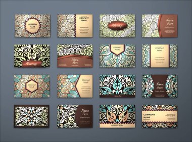 Vektör vintage kartvizit büyük set