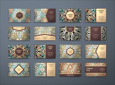 Vektör vintage kartvizit büyük set