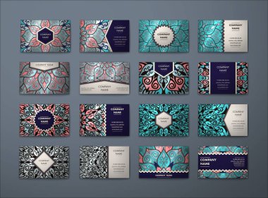 Vektör vintage kartvizit büyük set