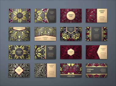 Vektör vintage kartvizit büyük set