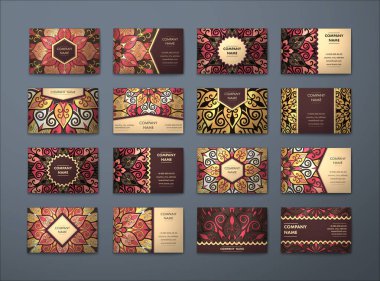 Vektör vintage kartvizit büyük set