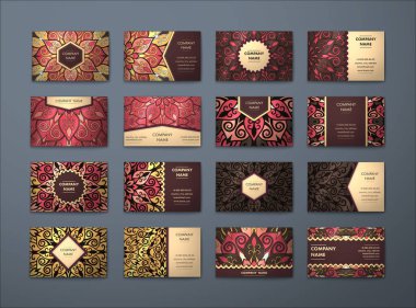 Vektör vintage kartvizit büyük set