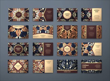 Vektör vintage kartvizit büyük set