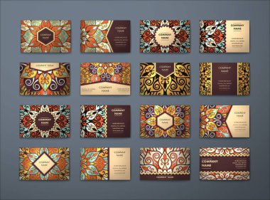 Vektör vintage kartvizit büyük set