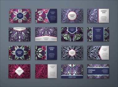 Vektör vintage kartvizit büyük set