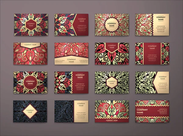 Vektör vintage kartvizit büyük set