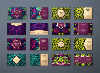 Vektör vintage kartvizit büyük set