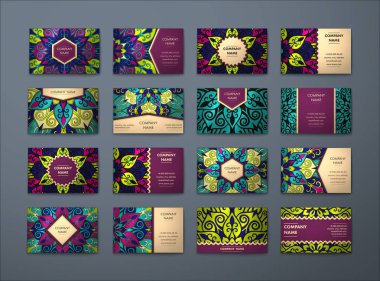 Vektör vintage kartvizit büyük set