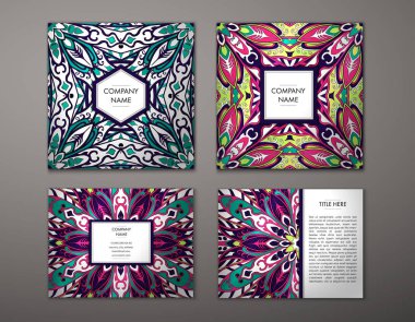 Çiçek mandala desenli el ilanı