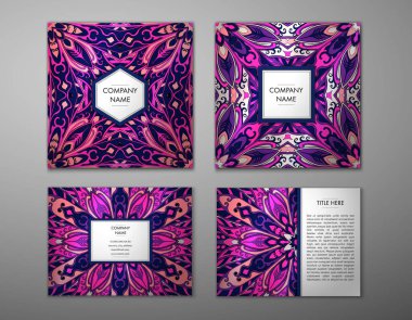 Çiçek mandala desenli el ilanı